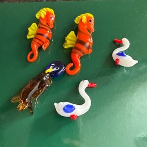 Bundle glass miniature handcrafted figurines